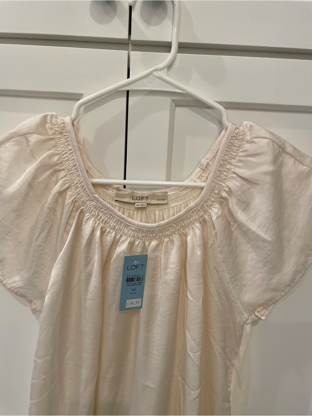 LOFT Cream Puff Sleeve Peasant Top - XS
